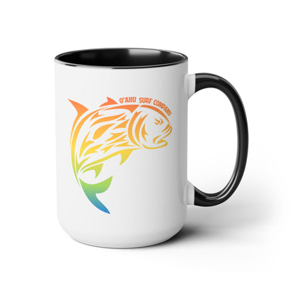 Ulua Fish Oahu Hawaii Two - Tone Coffee Mug - O'ahu Surf Company