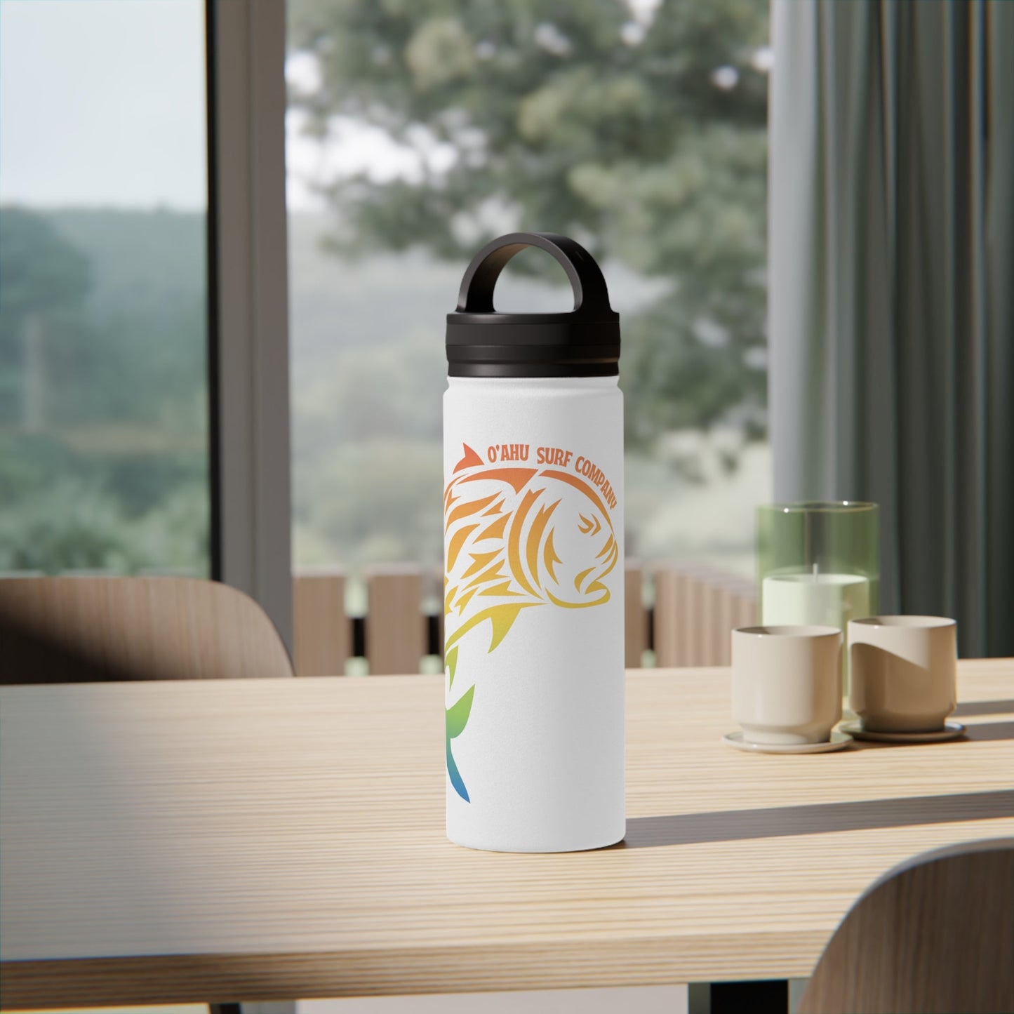 Ulua Hawaii Fish Stainless Steel Water Bottle with Handle Lid, Available in 12oz, 18oz, 32oz - O'ahu Surf Company