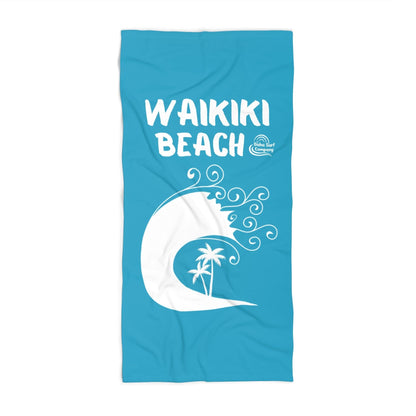 Waikiki Beach Towel Turquoise Oahu Surf Company Hawaii - O'ahu Surf Company