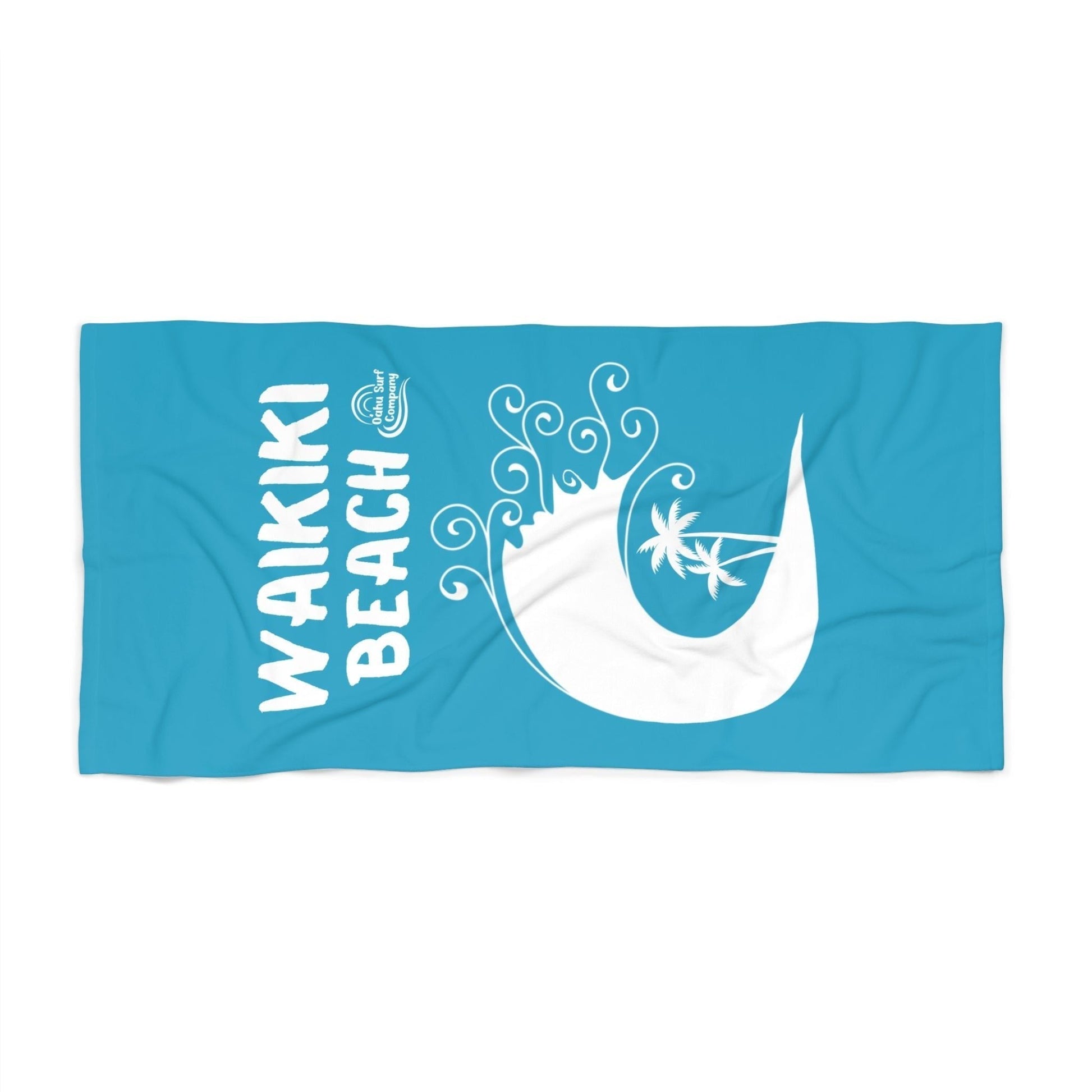 Waikiki Beach Towel Turquoise Oahu Surf Company Hawaii - O'ahu Surf Company