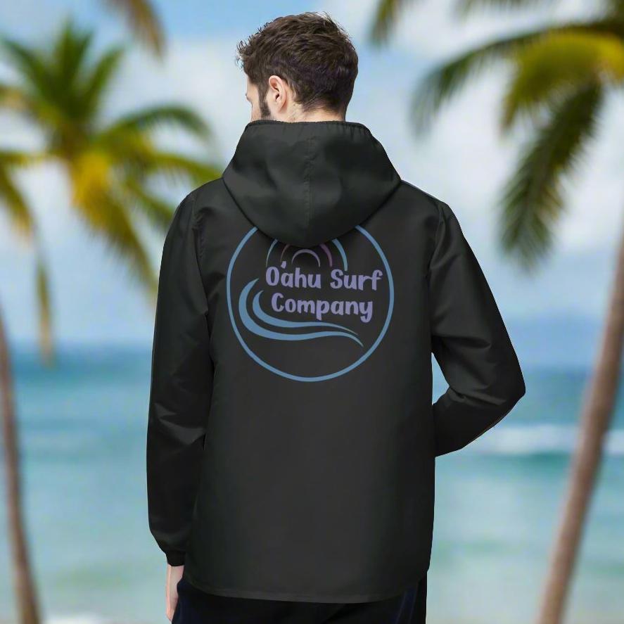 Windbreaker Jacket | O'ahu Surf Company Hawaii Front and Back Logo - O'ahu Surf Company