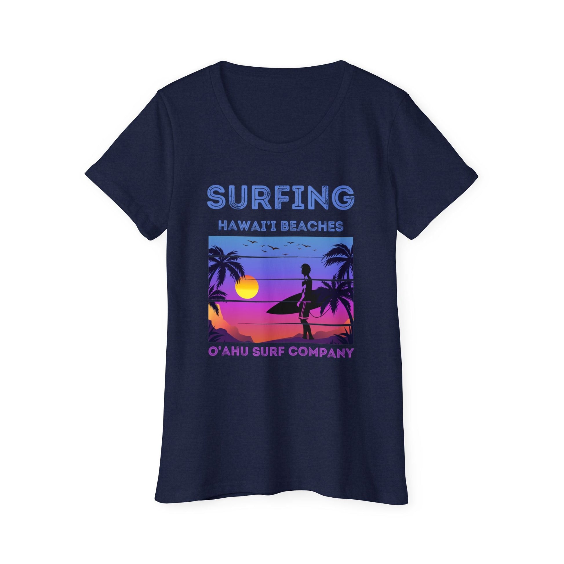 Women's Surfing Hawaii Beaches T-Shirt - O'ahu Surf Company