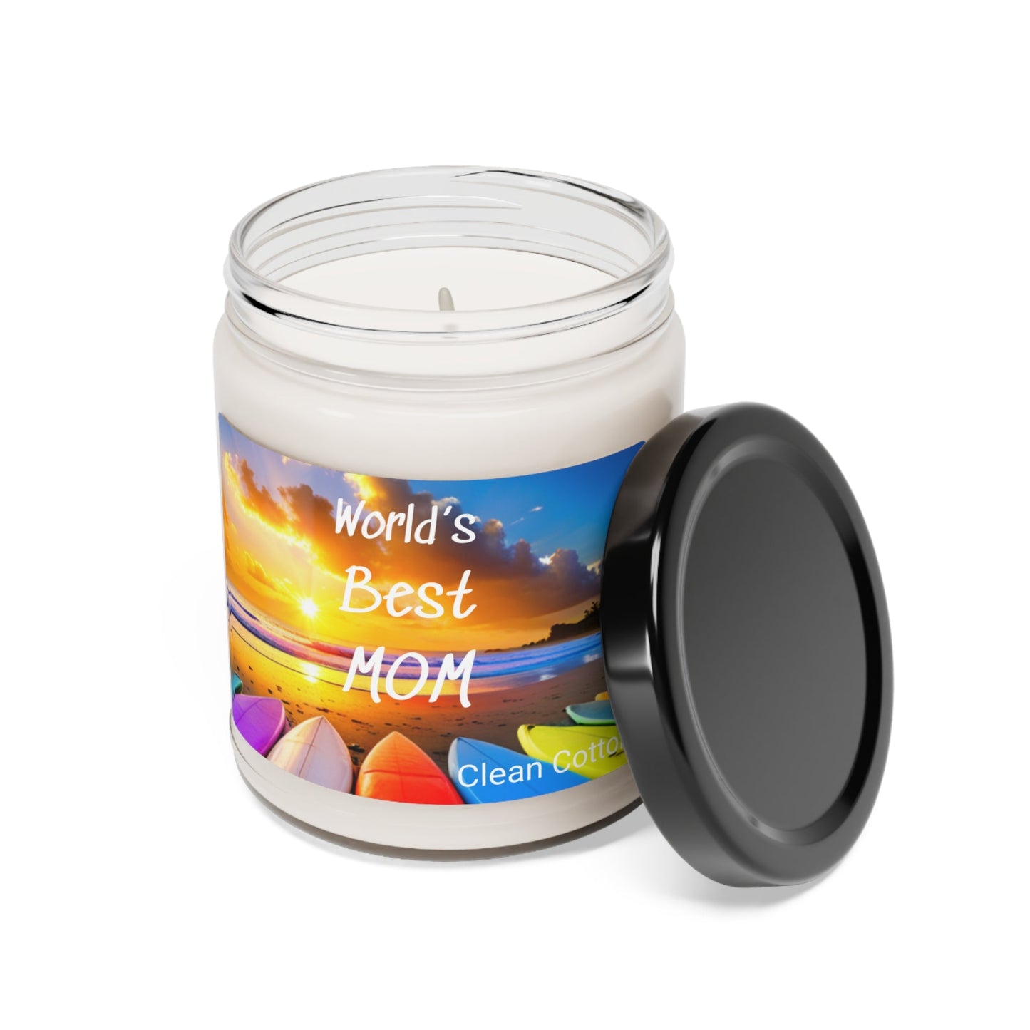 World's Best Mom Beach Surfboards Scented Candle, 9oz - O'ahu Surf Company