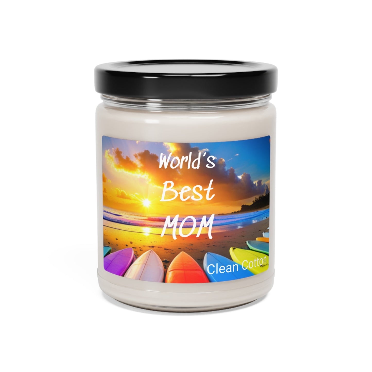 World's Best Mom Beach Surfboards Scented Candle, 9oz - O'ahu Surf Company