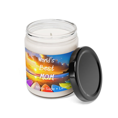 World's Best Mom Beach Surfboards Scented Candle, 9oz - O'ahu Surf Company