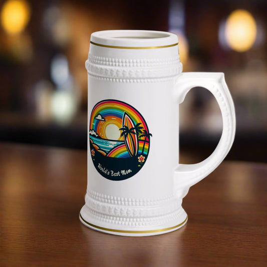 World's Best Mom Beer Stein Mug 22oz - O'ahu Surf Company