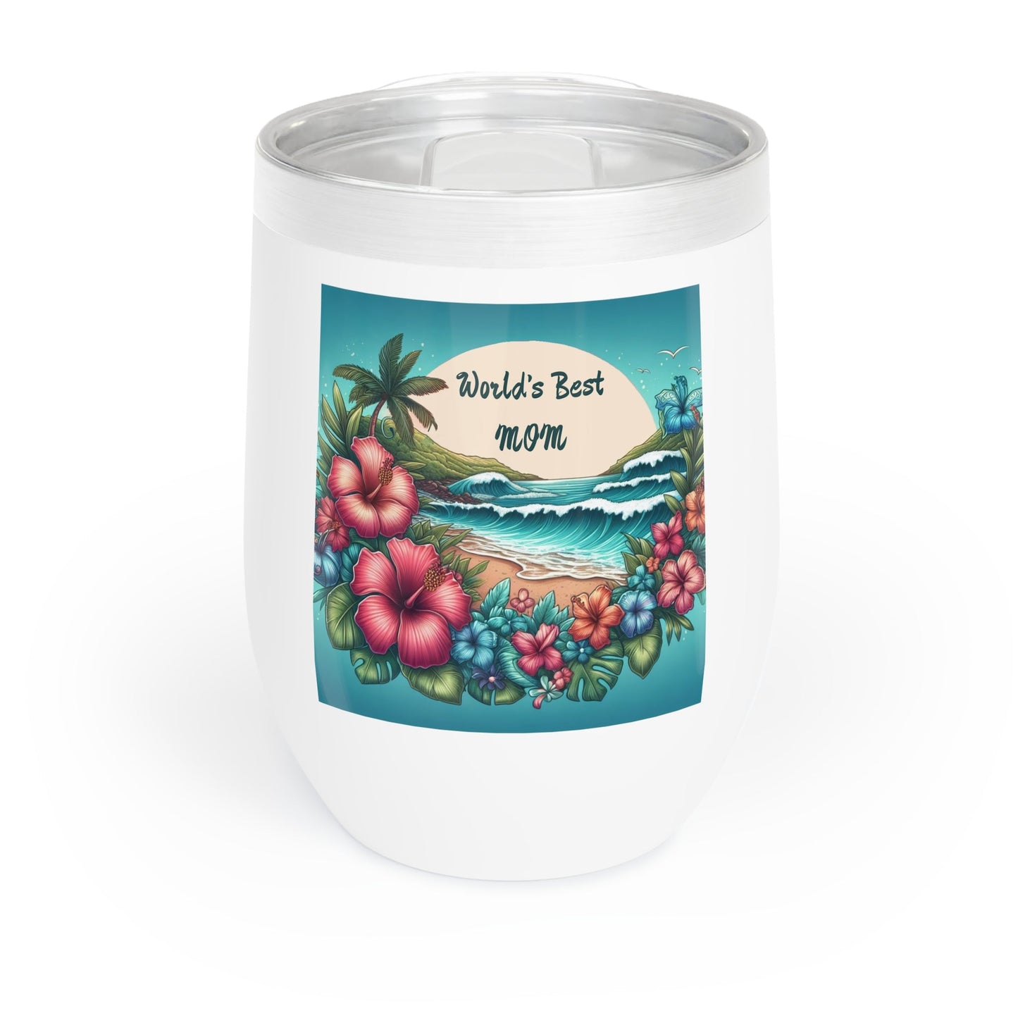 World's Best Mom Tropical Island Wine Tumbler - O'ahu Surf Company