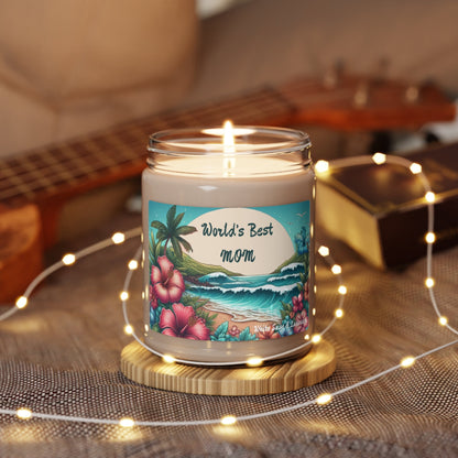 Worlds Best Mom Tropical Ocean Scented Candle, 9oz - O'ahu Surf Company