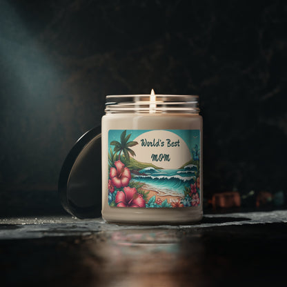 Worlds Best Mom Tropical Ocean Scented Candle, 9oz - O'ahu Surf Company