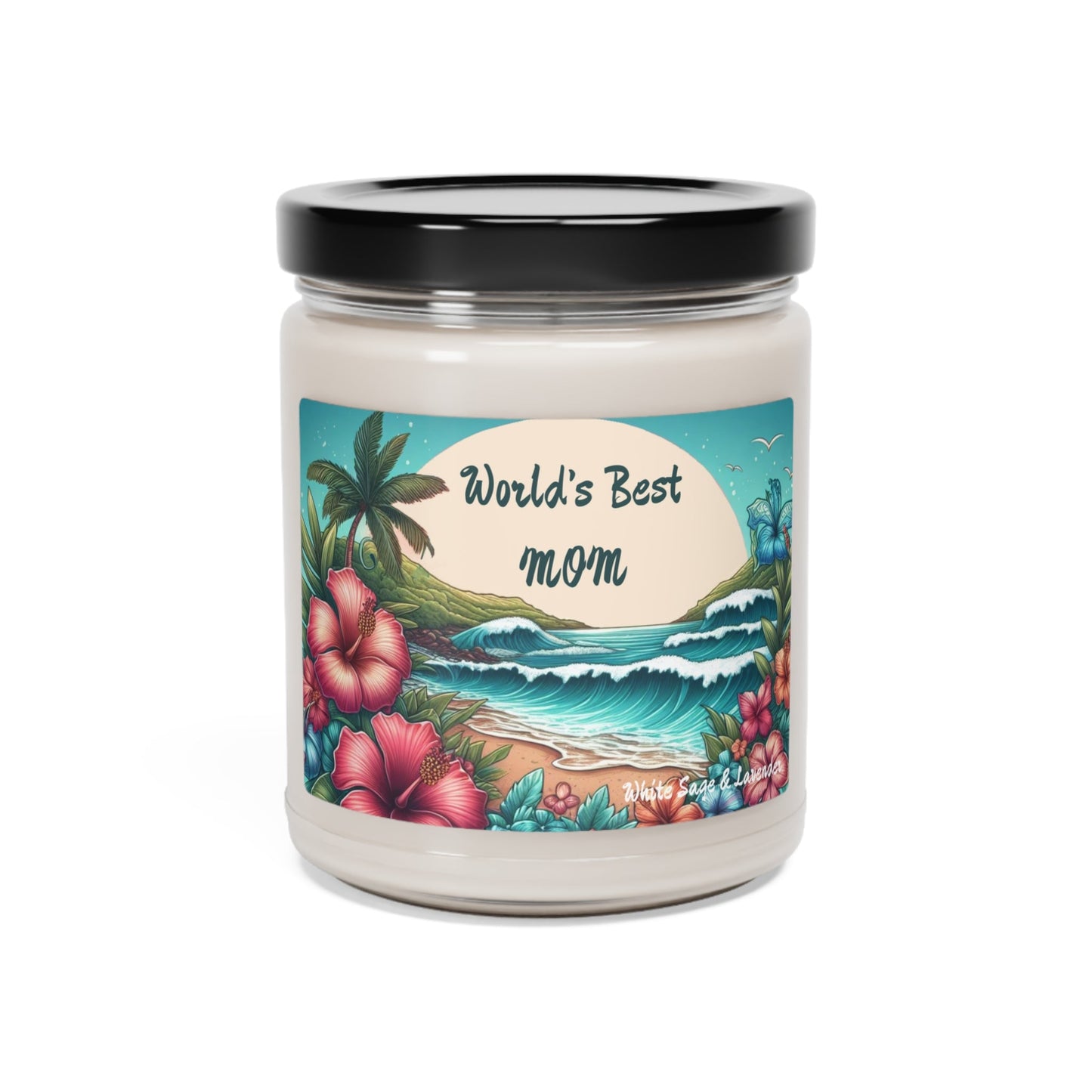 Worlds Best Mom Tropical Ocean Scented Candle, 9oz - O'ahu Surf Company