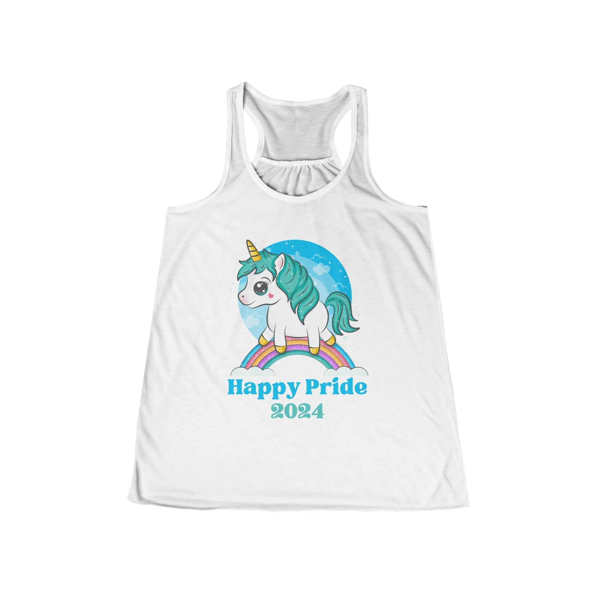 O'ahu Surf Company Happy Pride Flowy Racerback Women's Tank White