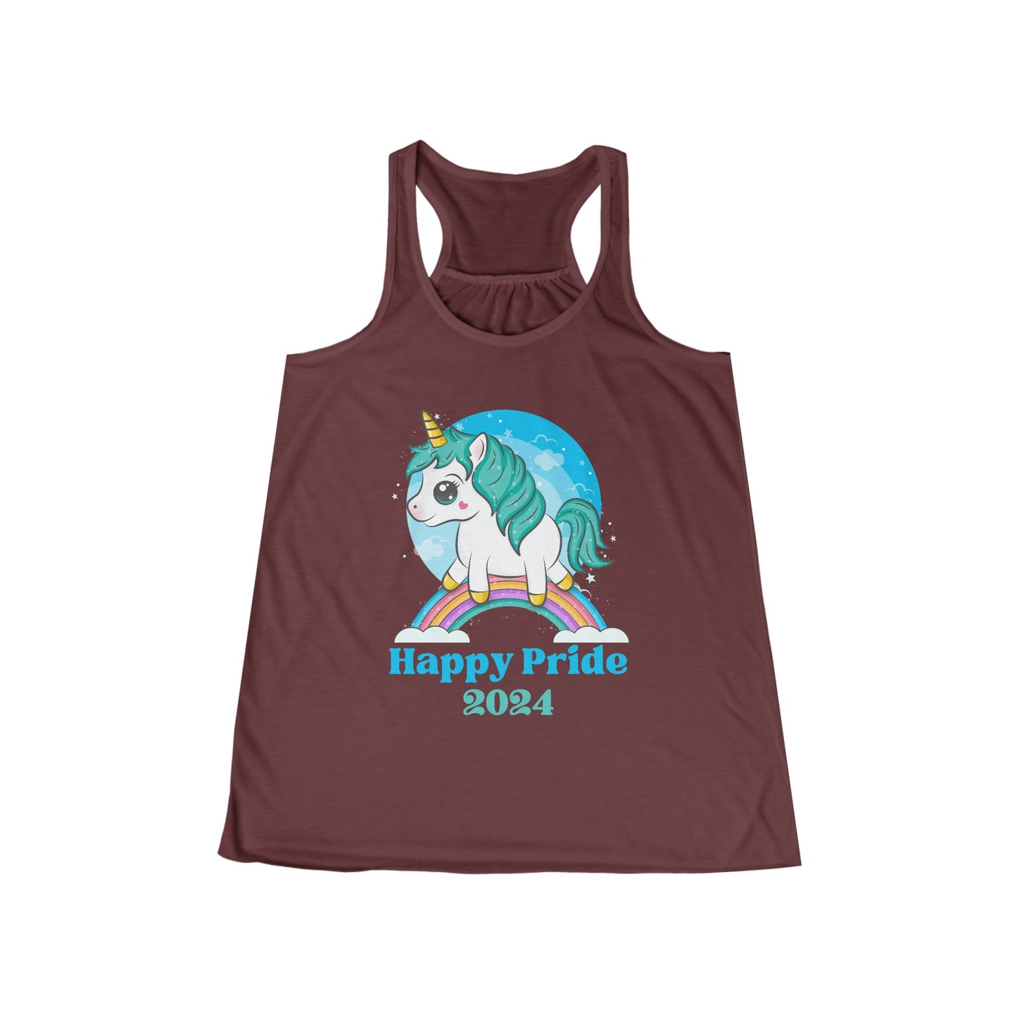 O'ahu Surf Company Happy Pride Flowy Racerback Women's Tank Maroon