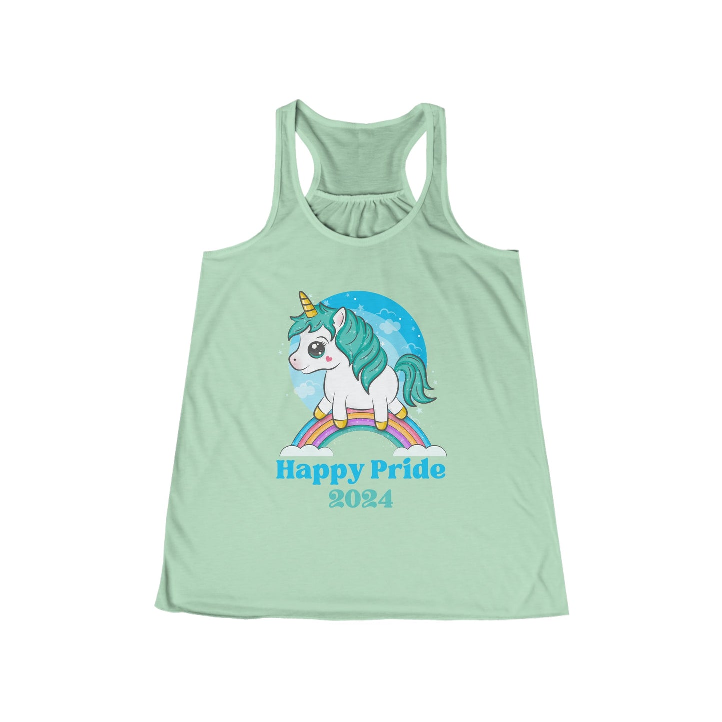 O'ahu Surf Company Happy Pride Flowy Racerback Women's Tank Mint