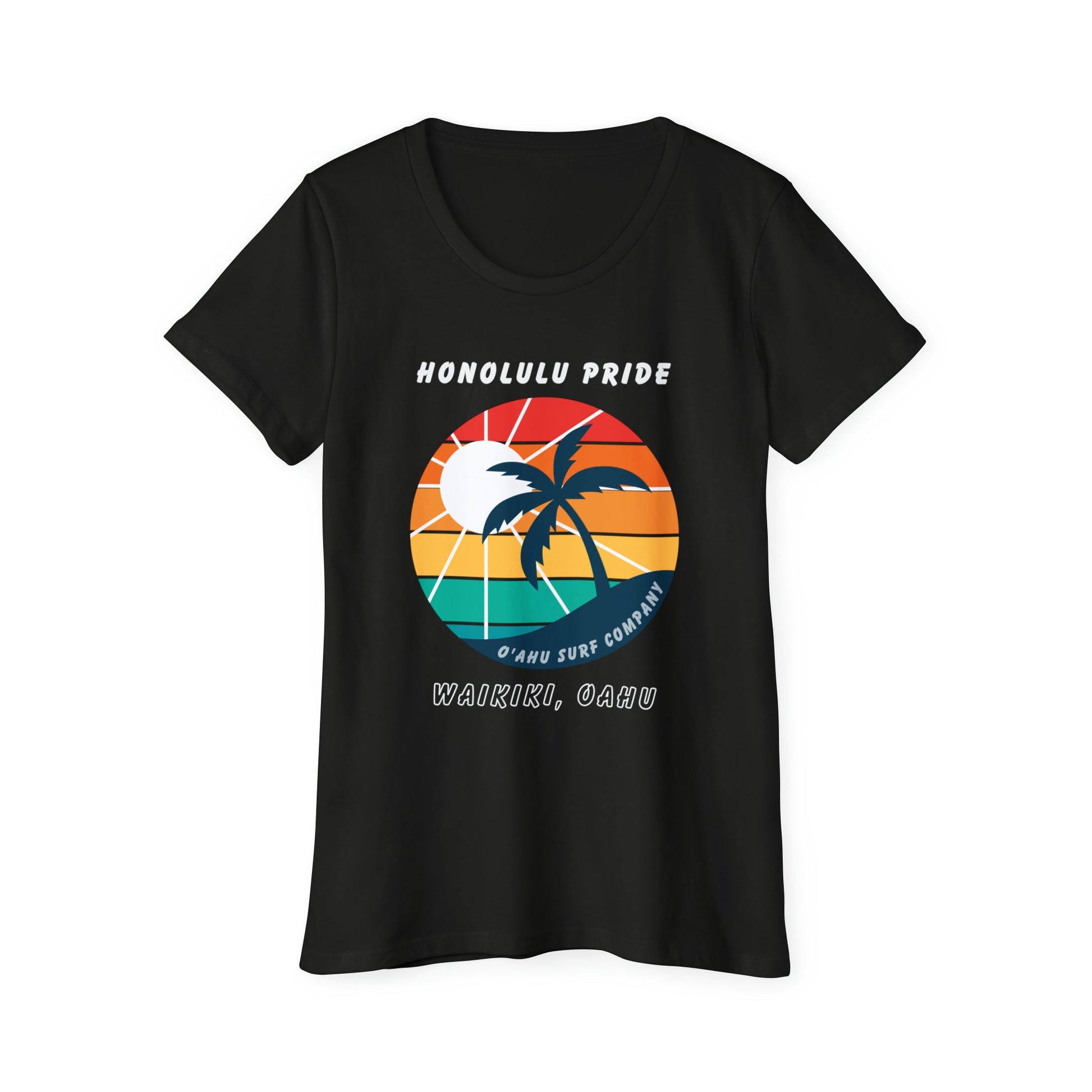 Honolulu Pride Women's T-Shirt by O'ahu Surf Company. Gay pride tshirt. Night