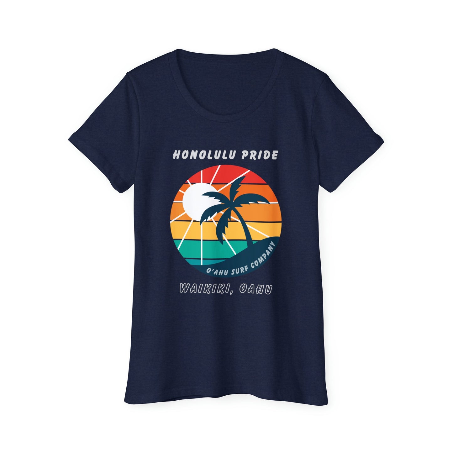 Honolulu Pride Women's T-Shirt by O'ahu Surf Company. Gay pride tshirt. Ocean