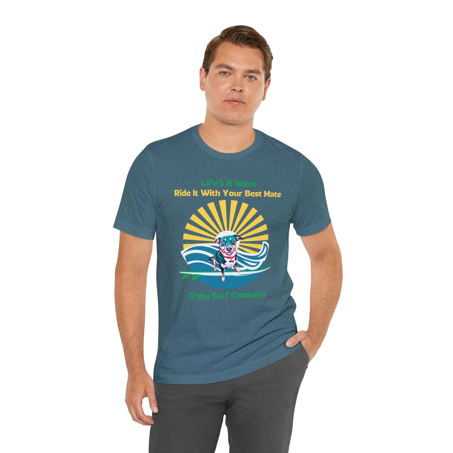 Life's a Wave Surfing Dog T-Shirt - O'ahu Surf Company