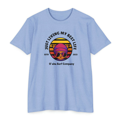 Living My Best Life Cool Cat T-shirt - O'ahu Surf Company