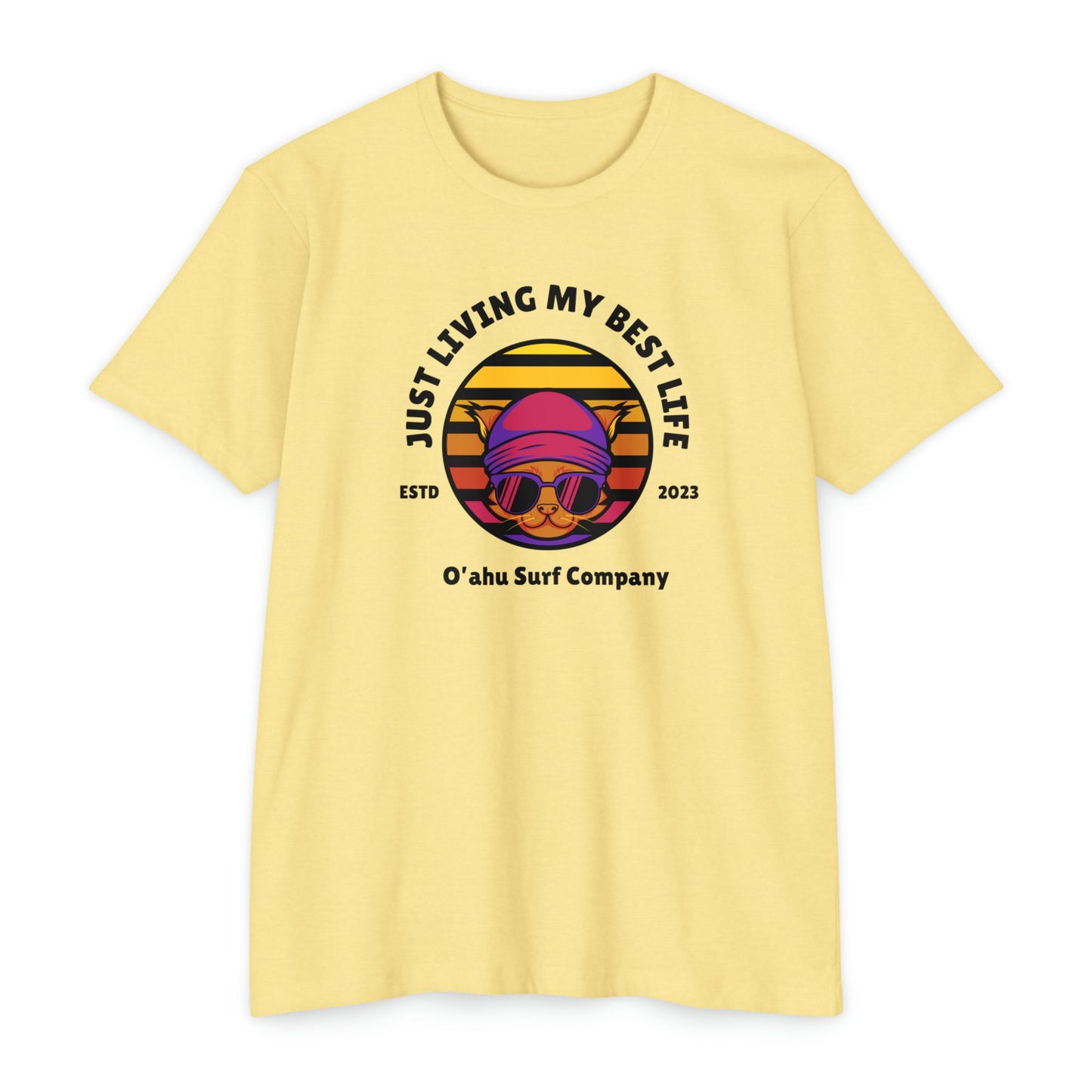 Living My Best Life Cool Cat T-shirt - O'ahu Surf Company