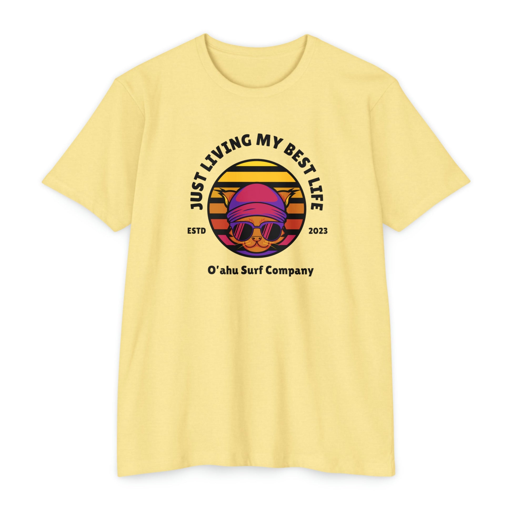 Living My Best Life Cool Cat T-shirt - O'ahu Surf Company