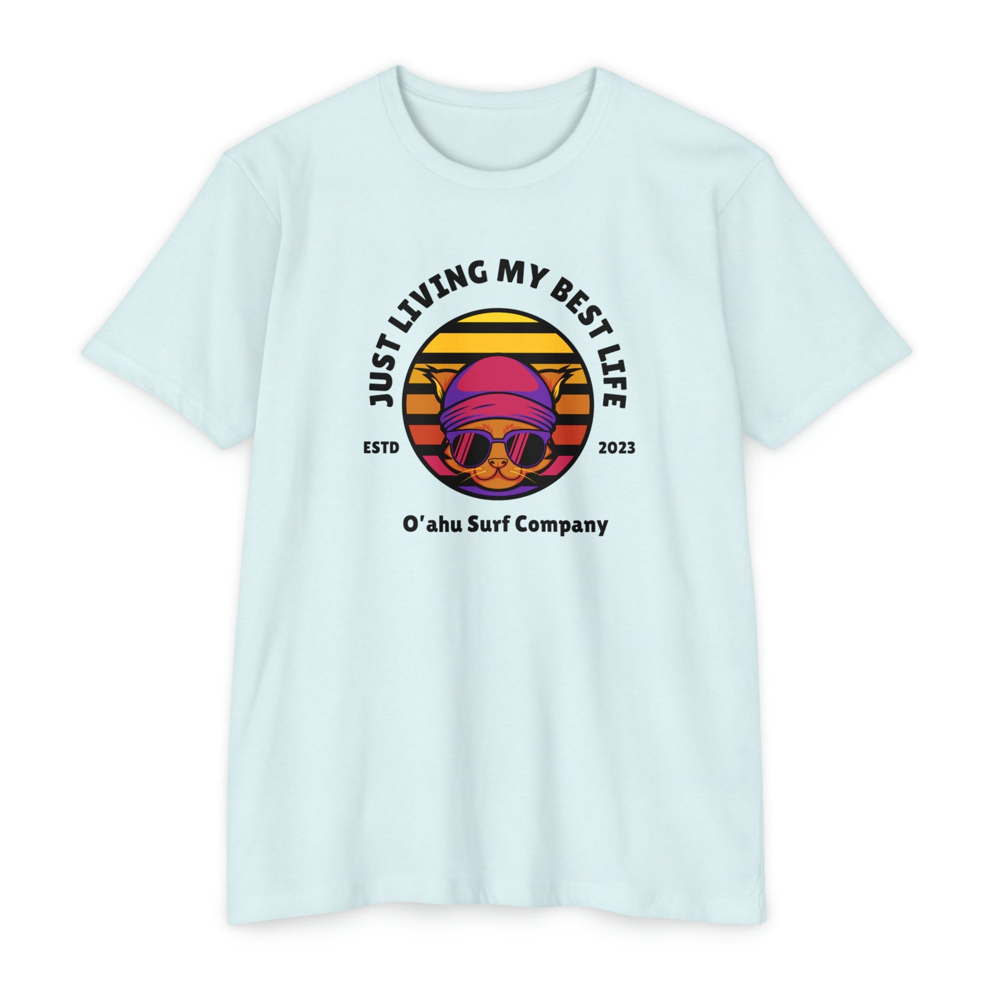 Living My Best Life Cool Cat T-shirt - O'ahu Surf Company