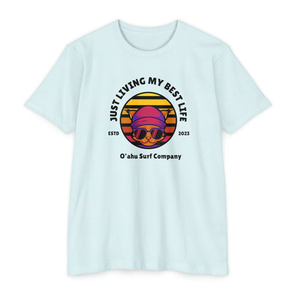 Living My Best Life Cool Cat T-shirt - O'ahu Surf Company