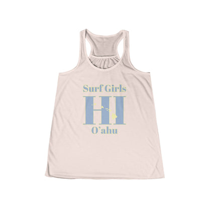 Oahu Hawaii Surf Girls Flowy Racerback Women's Tank - O'ahu Surf Company