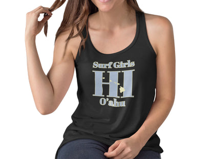 Oahu Hawaii Surf Girls Flowy Racerback Women's Tank - O'ahu Surf Company