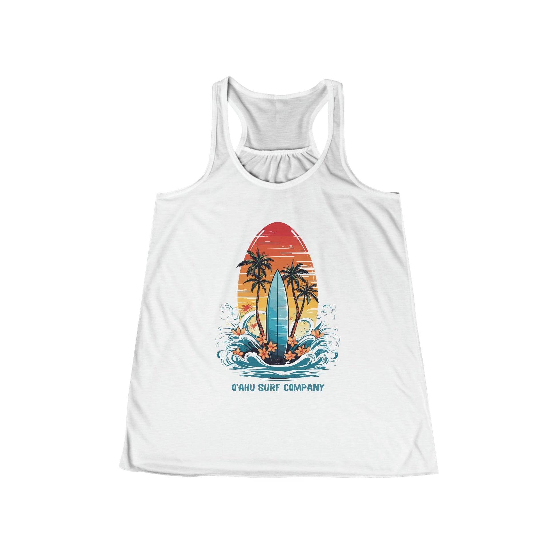 Oahu Hawaii Tropical Surf Flowy Racerback Women's Tank - O'ahu Surf Company