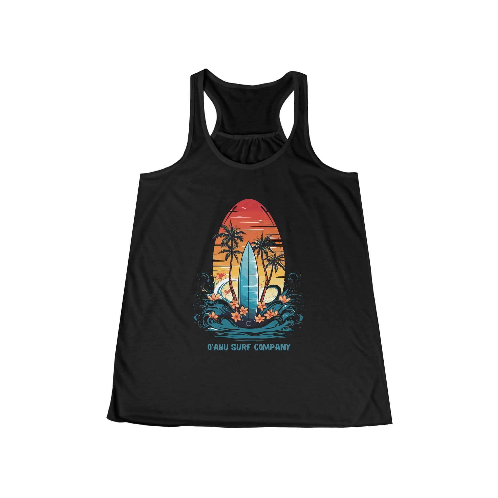 Oahu Hawaii Tropical Surf Flowy Racerback Women's Tank - O'ahu Surf Company