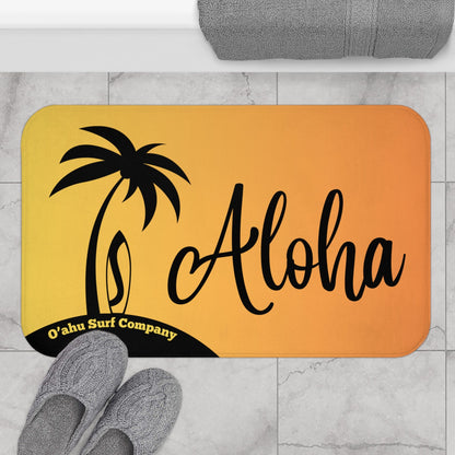 O'ahu Surf Company Aloha Bath Mat - Yellow and Orange - O'ahu Surf Company