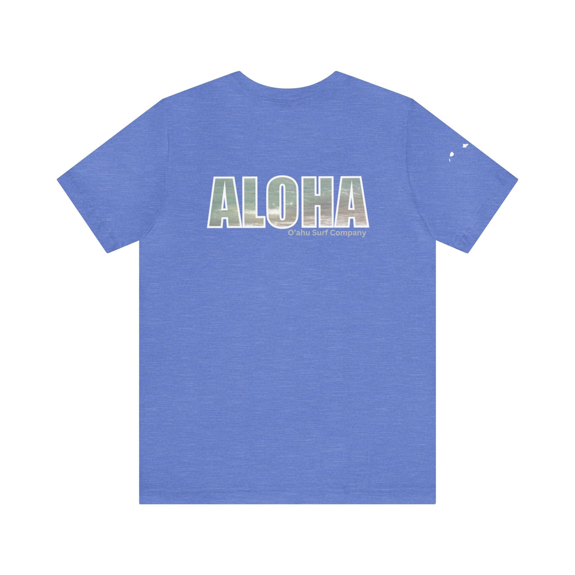 O'ahu Surf Company Aloha Hawaiian Islands T-shirt - Heather Columbia Blue