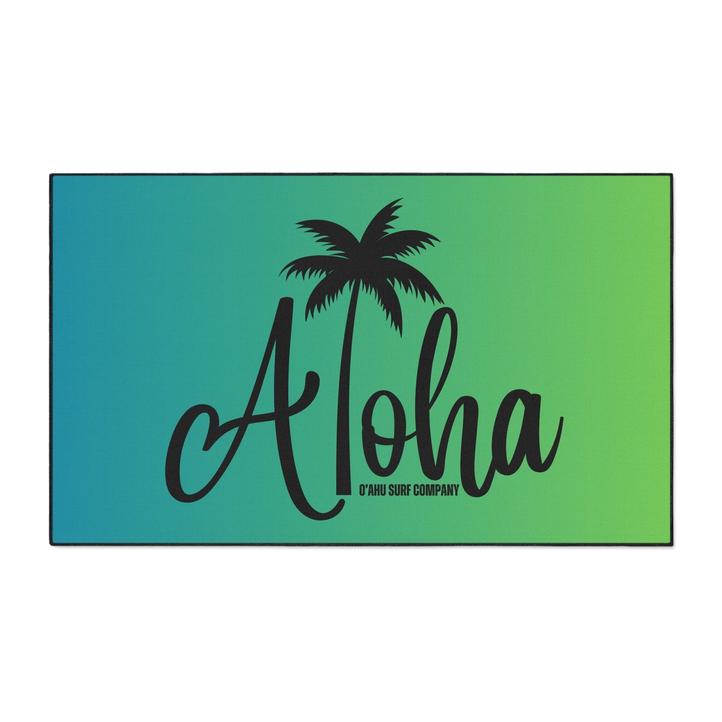 O'ahu Surf Company Aloha Heavy Duty Floor Mat - Blue and Green. Floor Mats. . Features Aloha tropical island vibe.