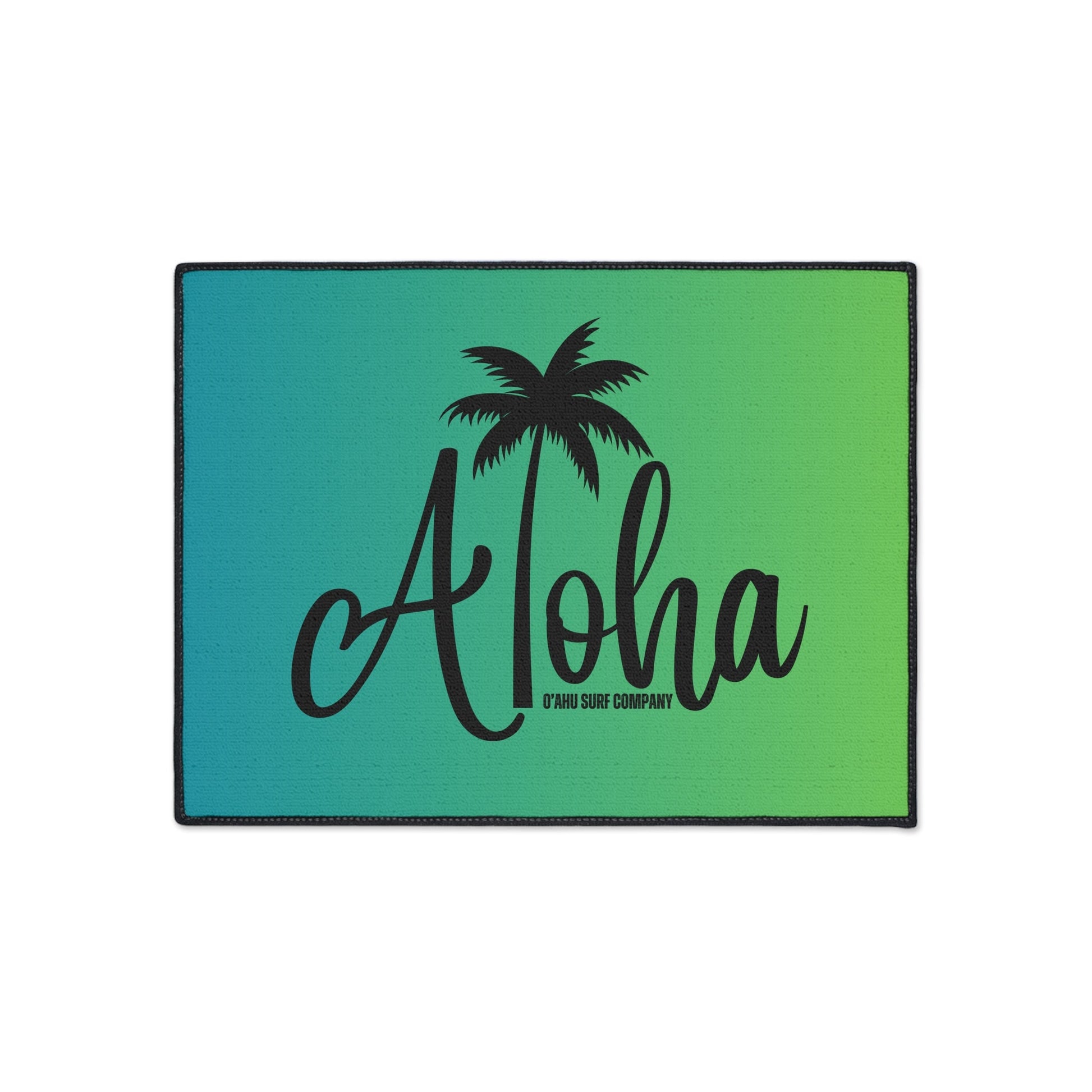 O'ahu Surf Company Aloha Heavy Duty Floor Mat - Blue and Green. Floor Mats. . Features Aloha tropical island vibe.