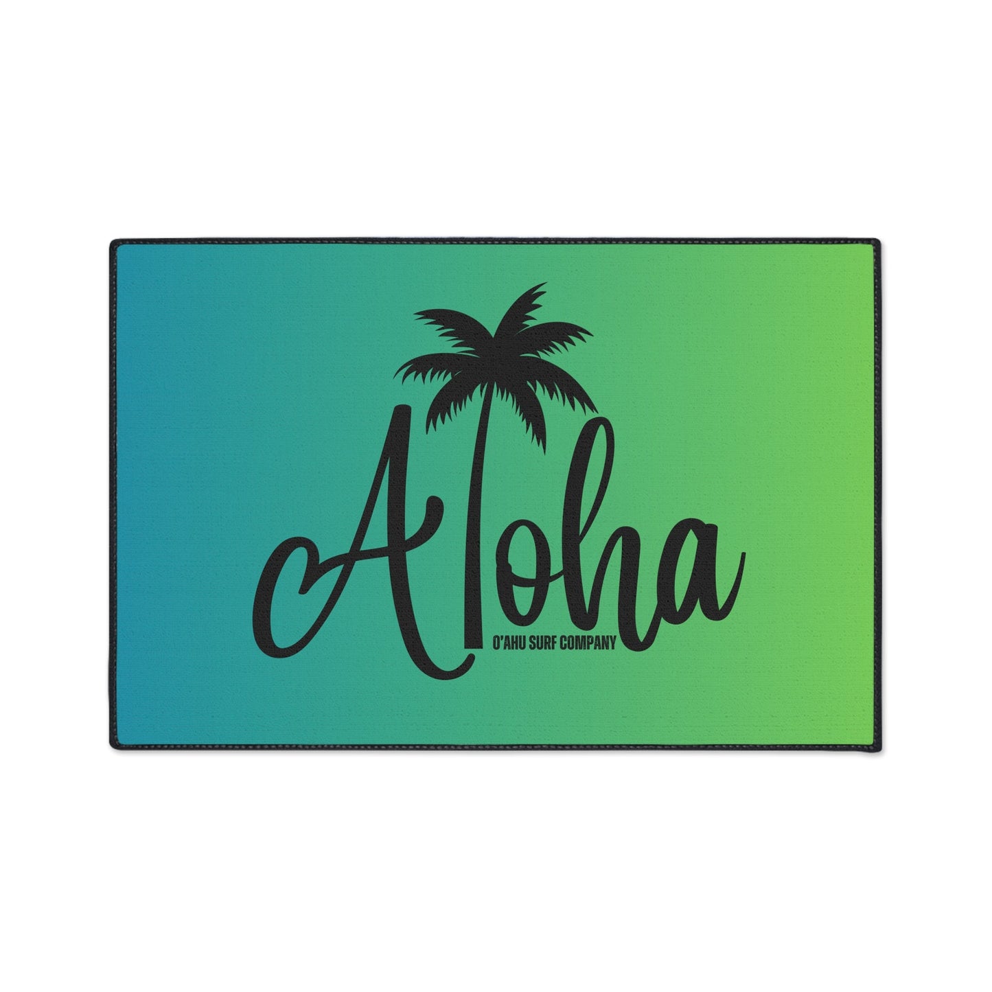 O'ahu Surf Company Aloha Heavy Duty Floor Mat - Blue and Green. Floor Mats. . Features Aloha tropical island vibe.