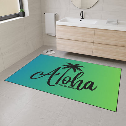 O'ahu Surf Company Aloha Heavy Duty Floor Mat - Blue and Green. Floor Mats. 48" × 72". Features Aloha tropical island vibe.