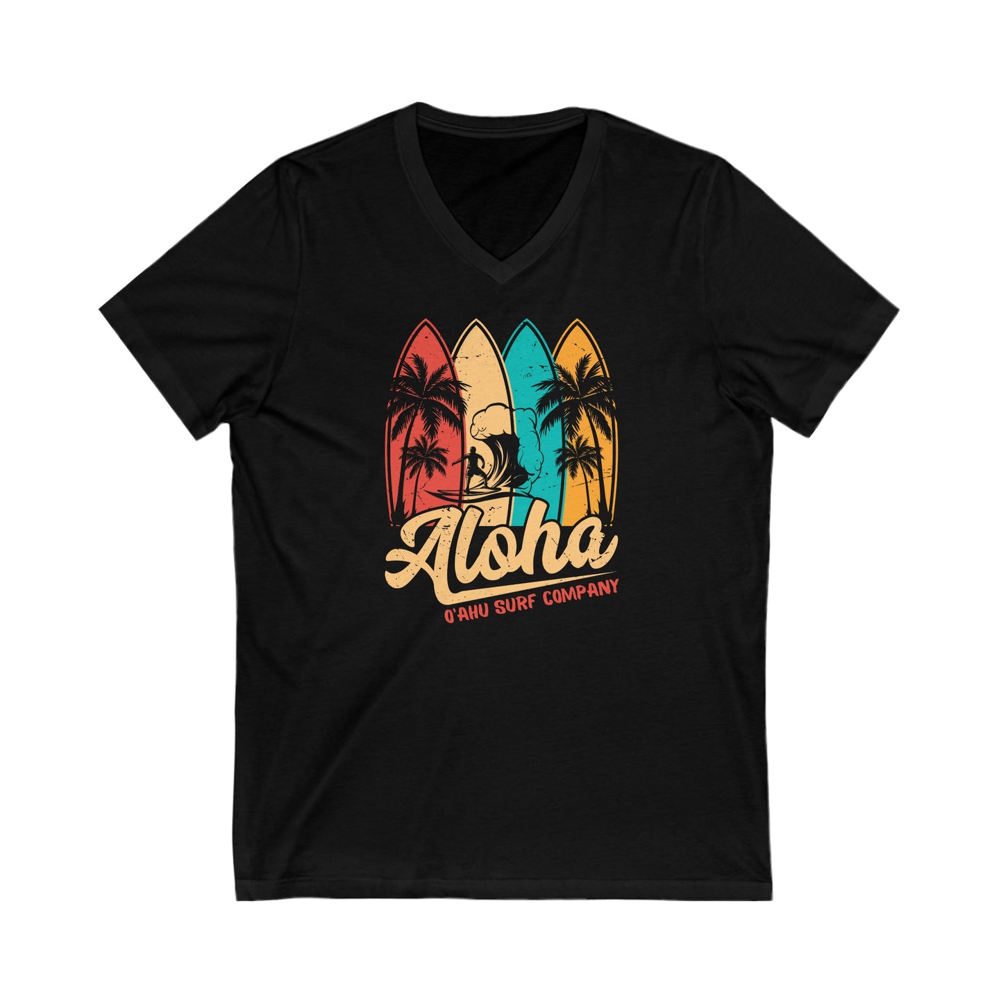 O'ahu Surf Company Aloha Surfboard V-Neck T-Shirt - O'ahu Surf Company