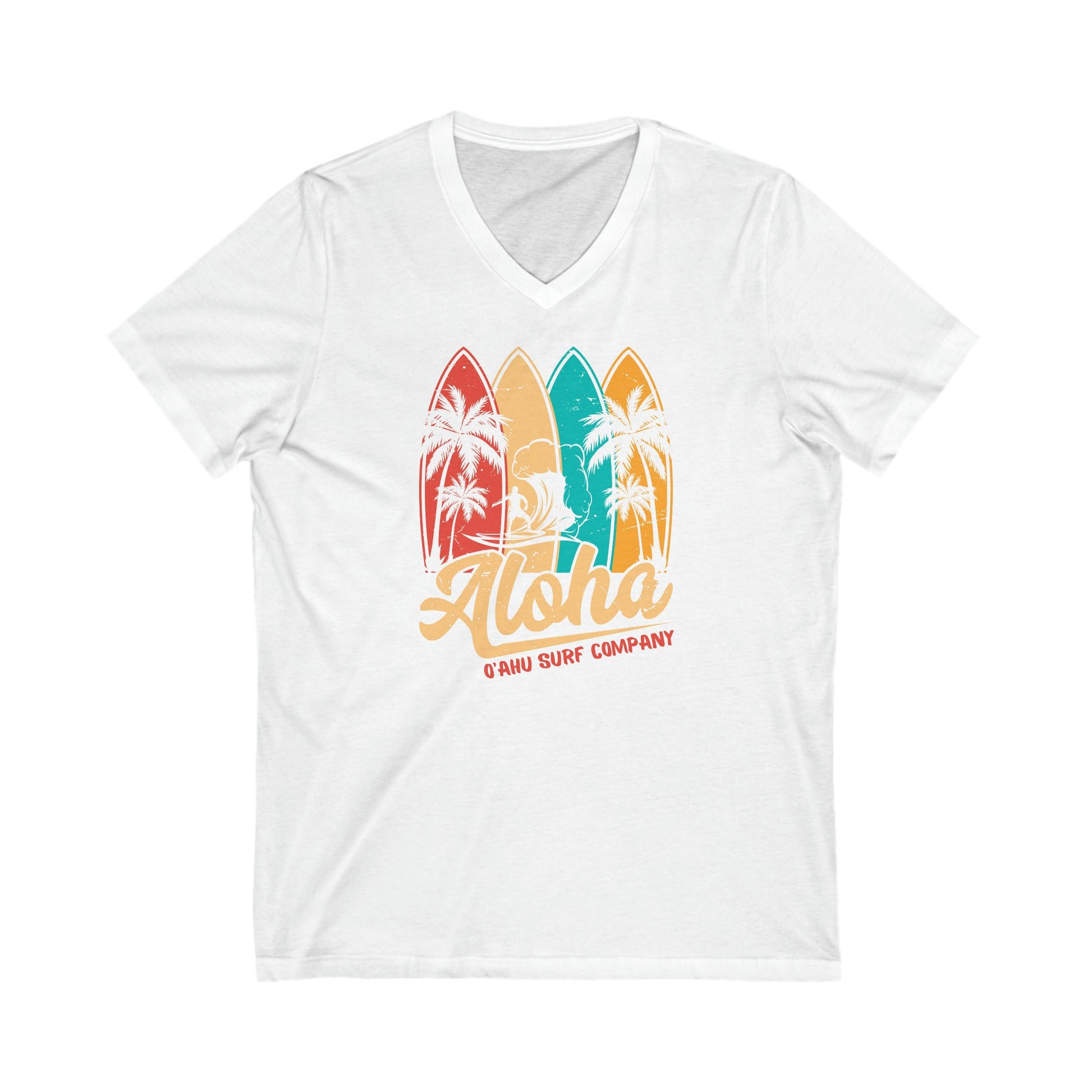 O'ahu Surf Company Aloha Surfboard V-Neck T-Shirt - O'ahu Surf Company