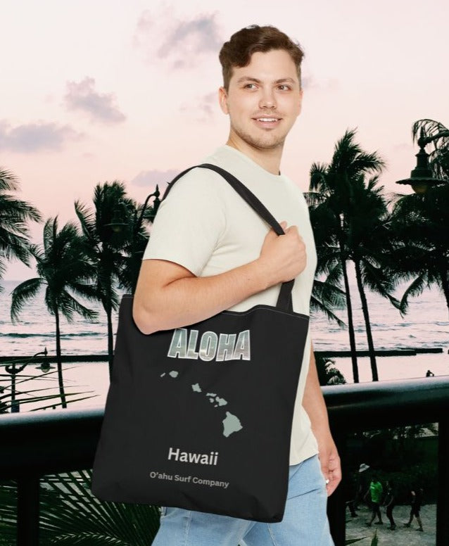 O'ahu Surf Company Aloha Tote Bag - Black - O'ahu Surf Company