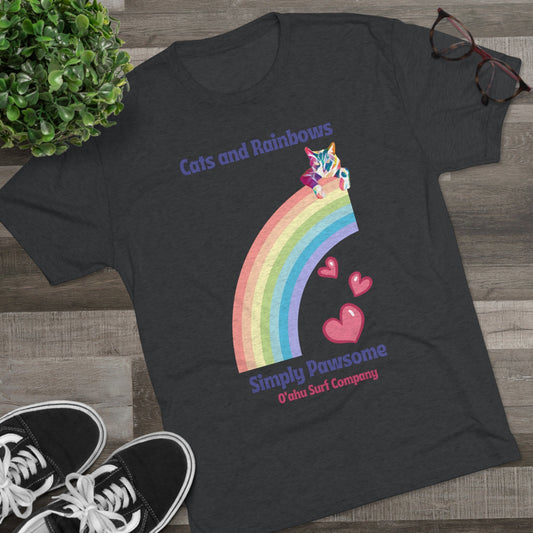 O'ahu Surf Company Cats and Rainbows T-shirt - Gay Pride Shirts - Honolulu Pride