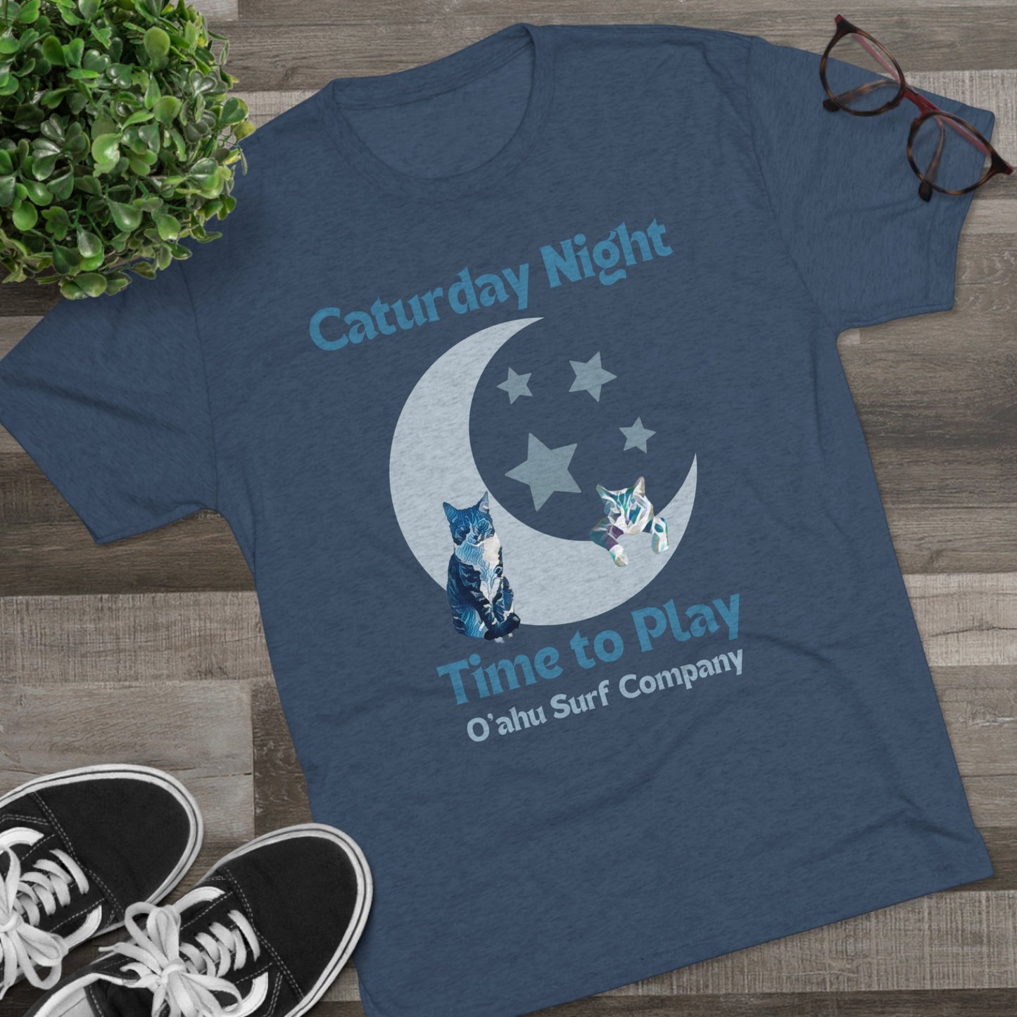 O'ahu Surf Company Caturday Night Cat T-shirt - O'ahu Surf Company