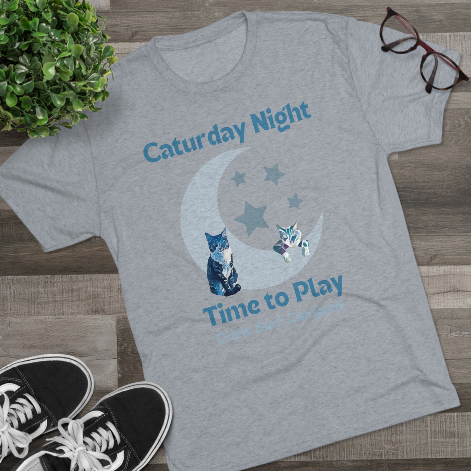 O'ahu Surf Company Caturday Night Cat T-shirt - O'ahu Surf Company