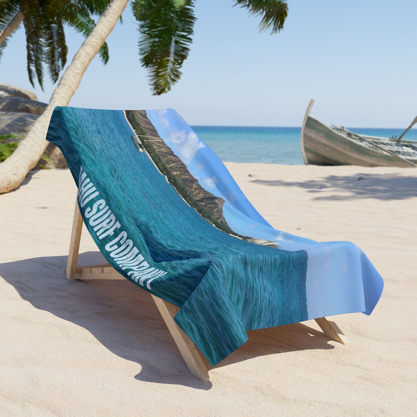 O'ahu Surf Company Diamond Head Beach Towel Hawaii Beach Towel - Aloha Towel - Waikiki Beach Towel