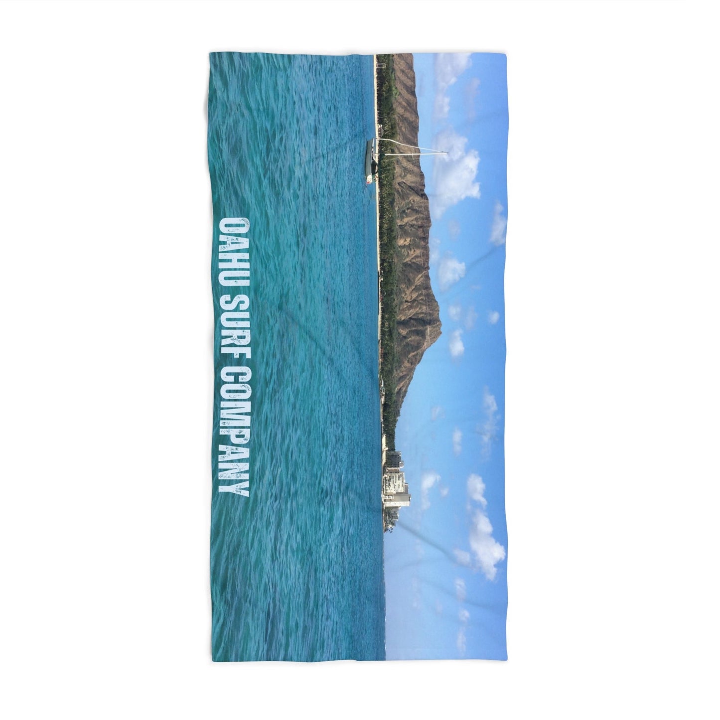 O'ahu Surf Company Diamond Head Beach Towel - 30" × 60" - Hawaii Beach Towel - Aloha Towel - Waikiki Beach Towel