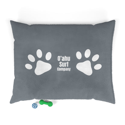 O'ahu Surf Company Grey and White Paw Print Pet Bed - O'ahu Surf Company