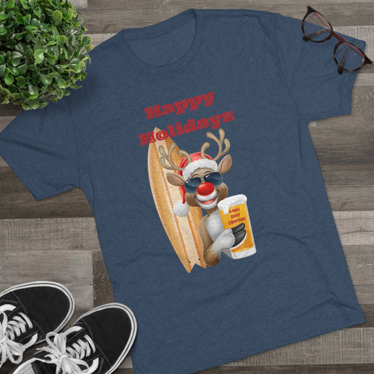 O'ahu Surf Company Happy Holidays Reindeer Surf Tee - O'ahu Surf Company