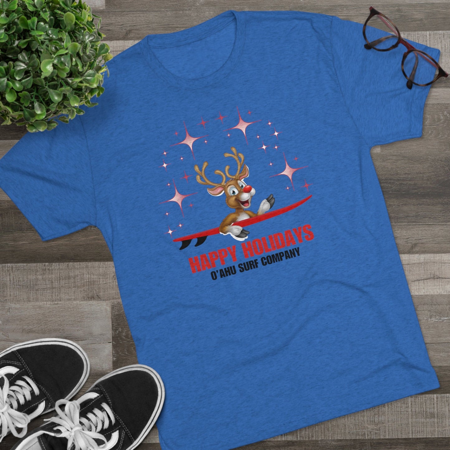 O'ahu Surf Company Happy Holiday's Reindeer T-shirt - O'ahu Surf Company