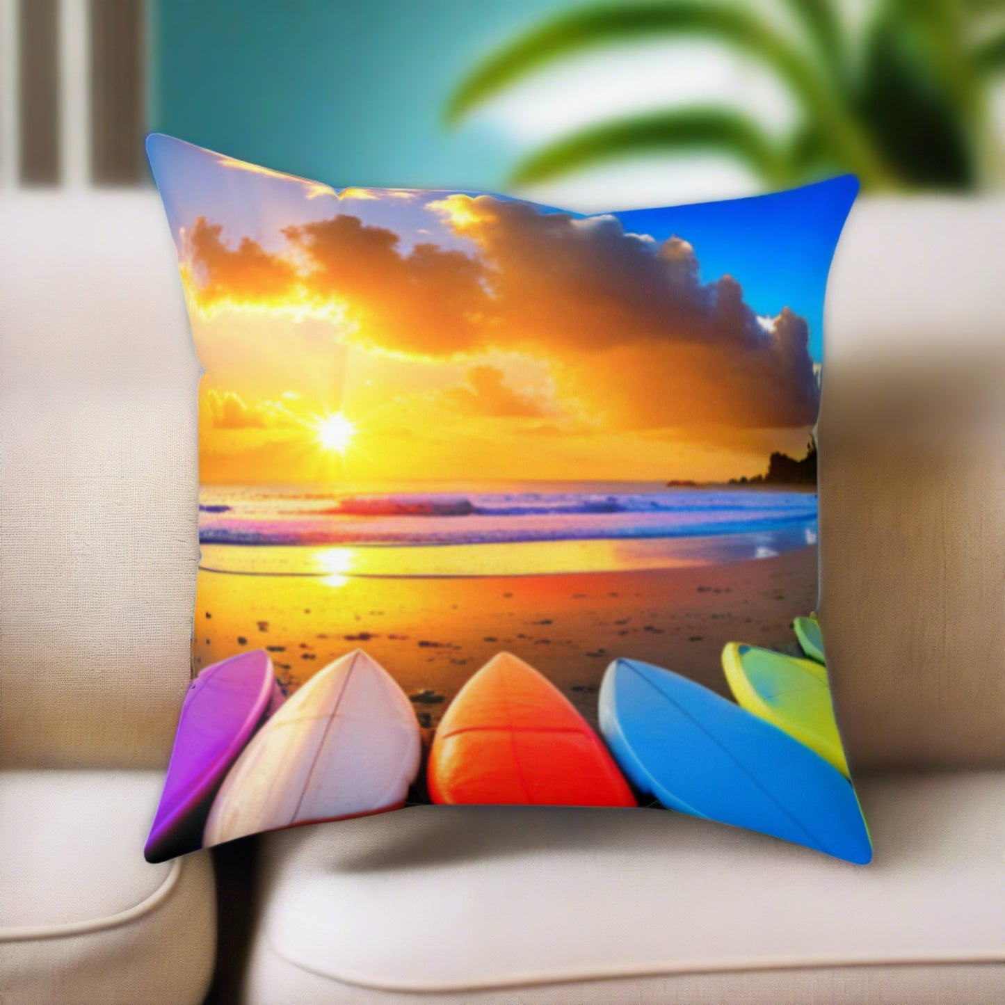 O'ahu Surf Company Hawaii Sunset Surf Board Pillow - O'ahu Surf Company