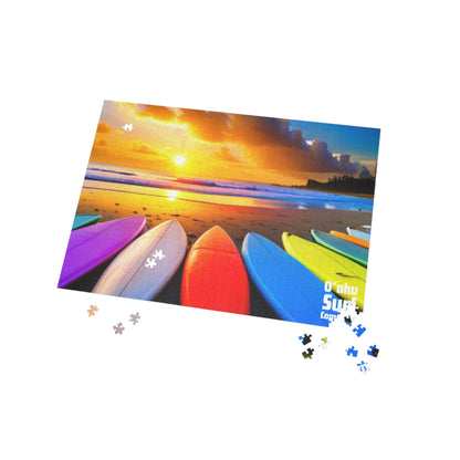 O'ahu Surf Company Hawaii Sunset Surfboard Puzzle - O'ahu Surf Company