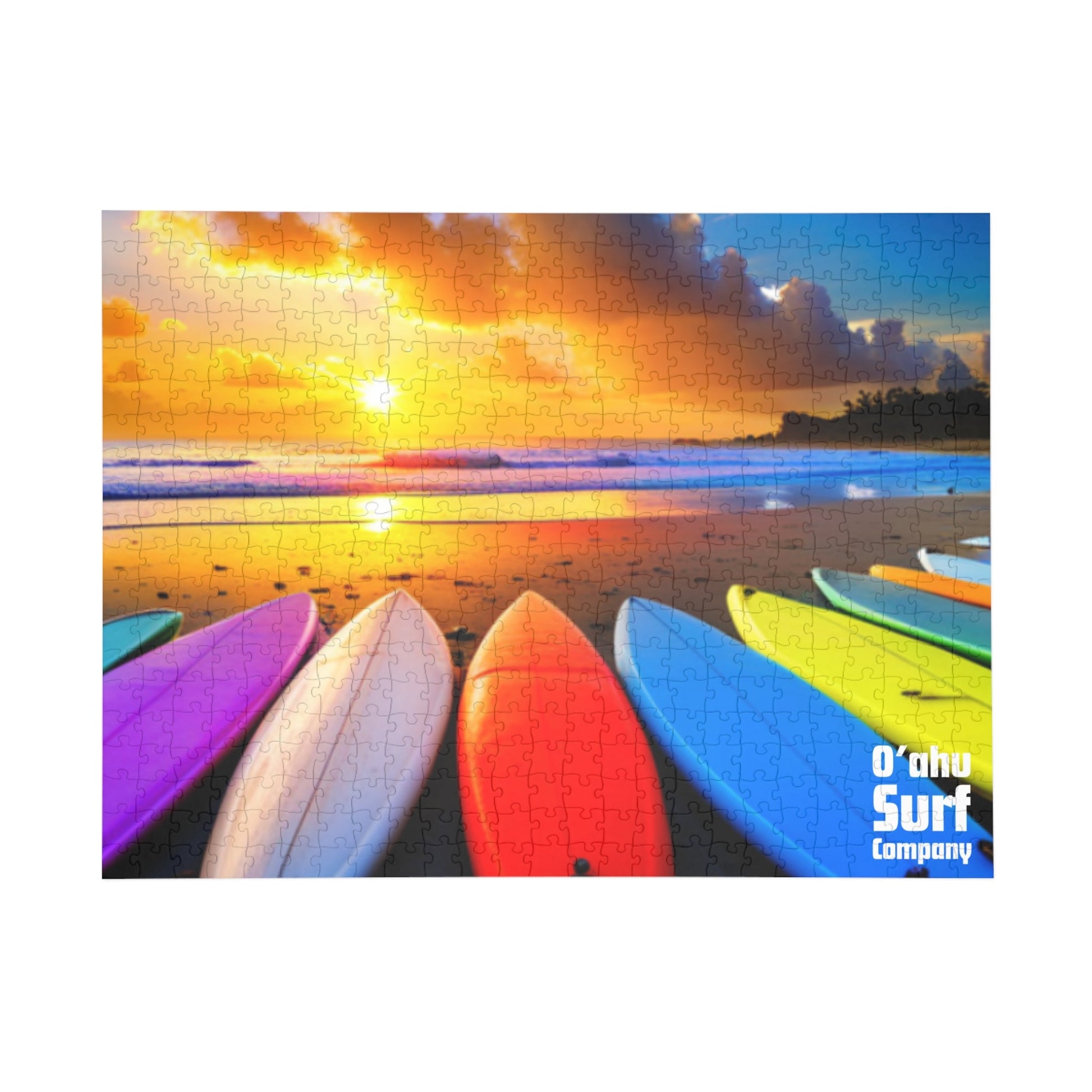 O'ahu Surf Company Hawaii Sunset Surfboard Puzzle - O'ahu Surf Company