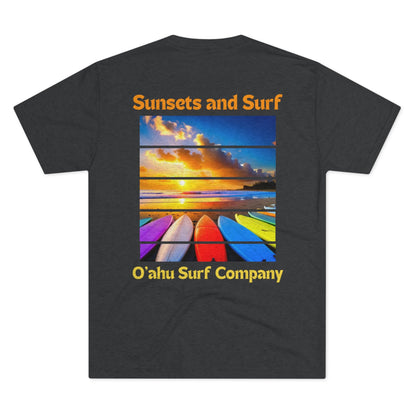 O'ahu Surf Company Hawaii Sunsets and Surfboards T-shirt - O'ahu Surf Company